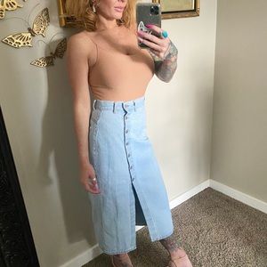 Vintage 90s Gitano size 4 midi trendy denim skirt